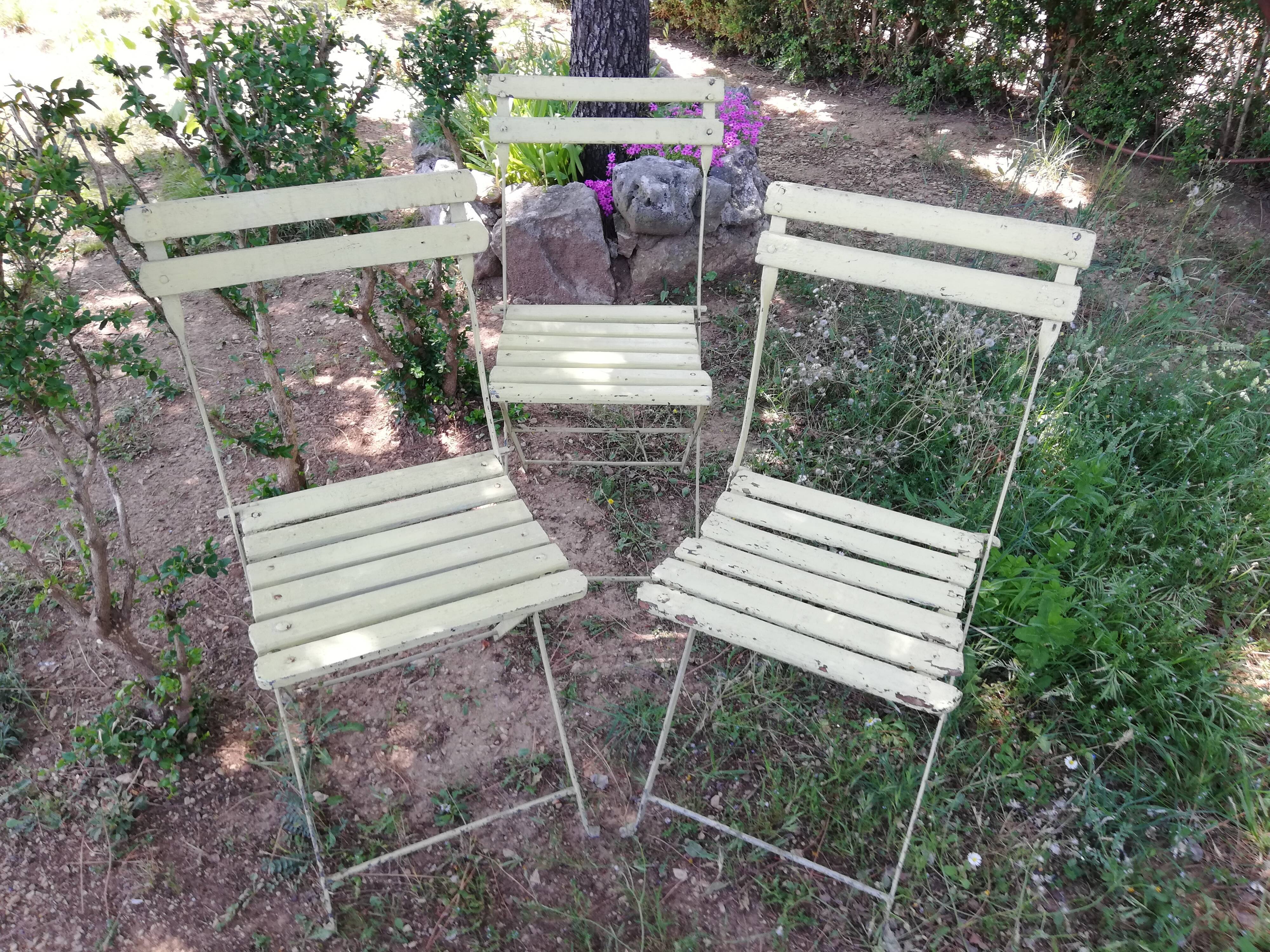 3 garden folding chairs