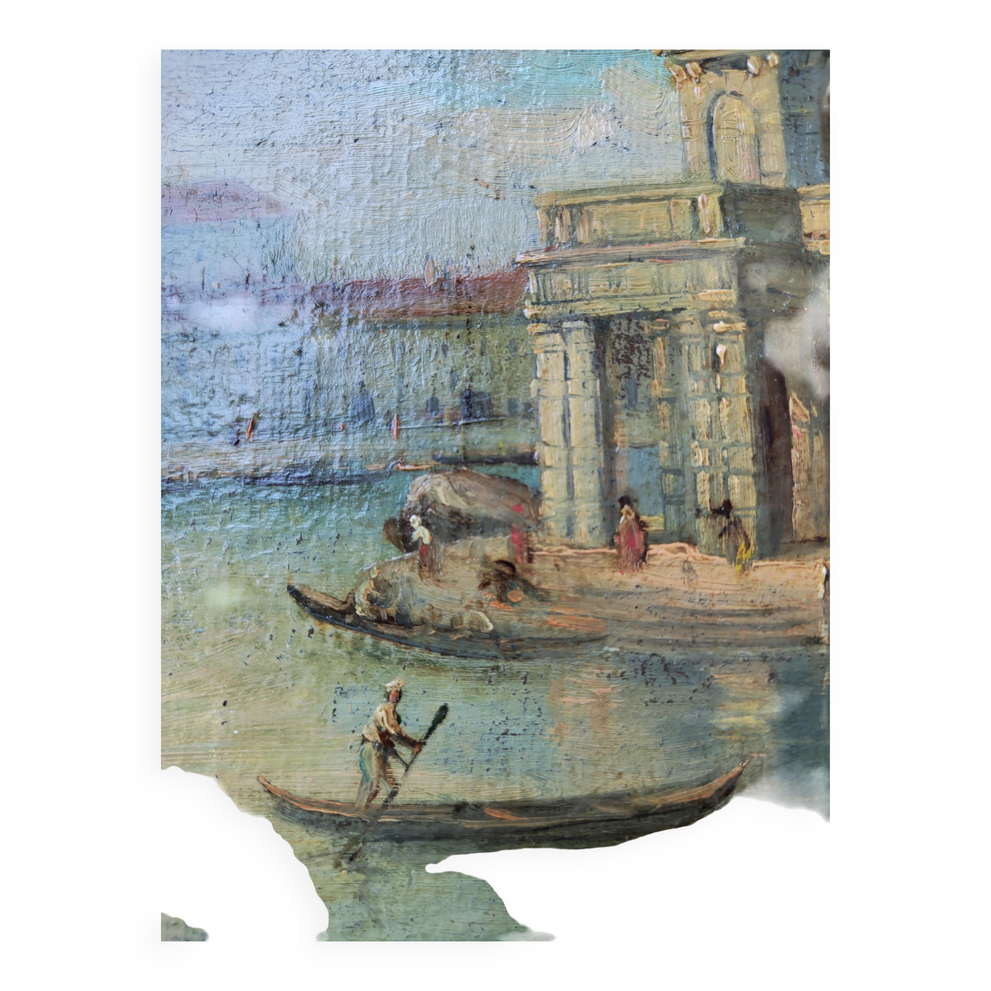 Venice Dogana, Oil on Canvas, Venetian School, style of Francesco Guardi