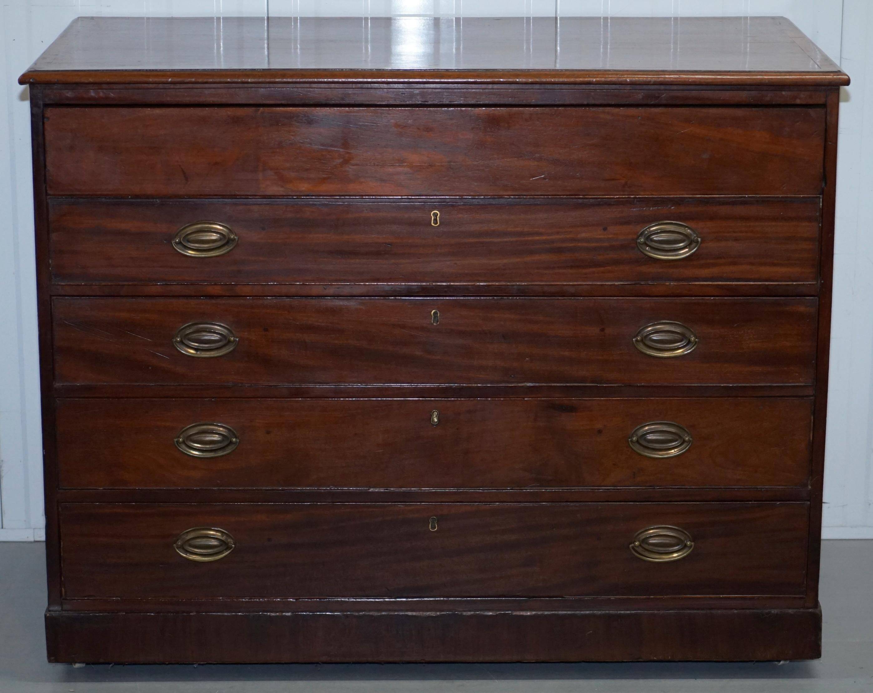 Robert Gillows II 1790 Library Desk Solid Wood with Leather Slope