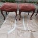 Pair of armchairs with Louis Philippe style footrests in walnut