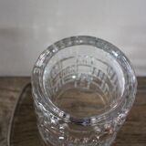 Vintage glass ice bucket with metal handle