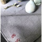 Old Harvest Tablecloth in Pure Lilac Dyed Hemp