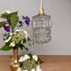 Vintage tulip pendant light in clear molded glass