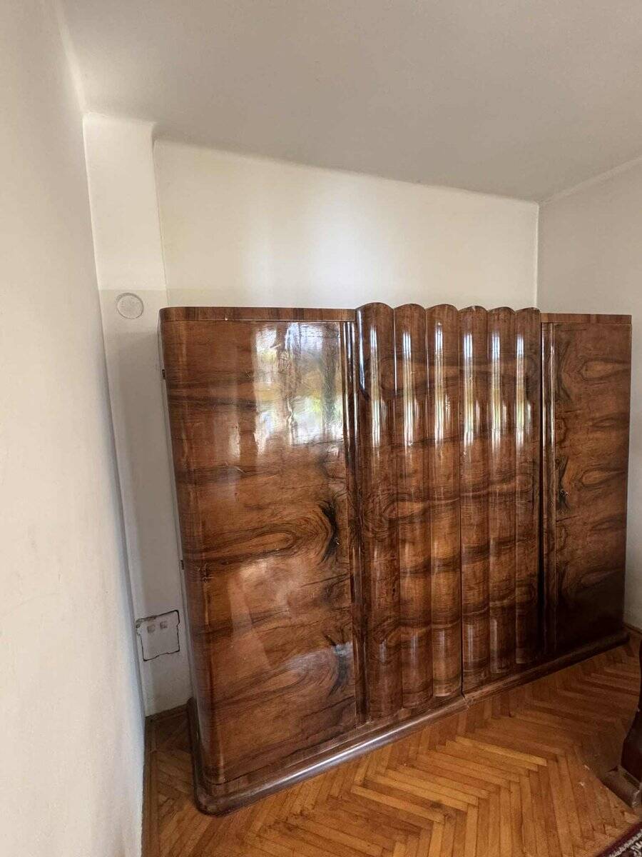 Art Deco walnut wardrobe, Central Europe, 1930s