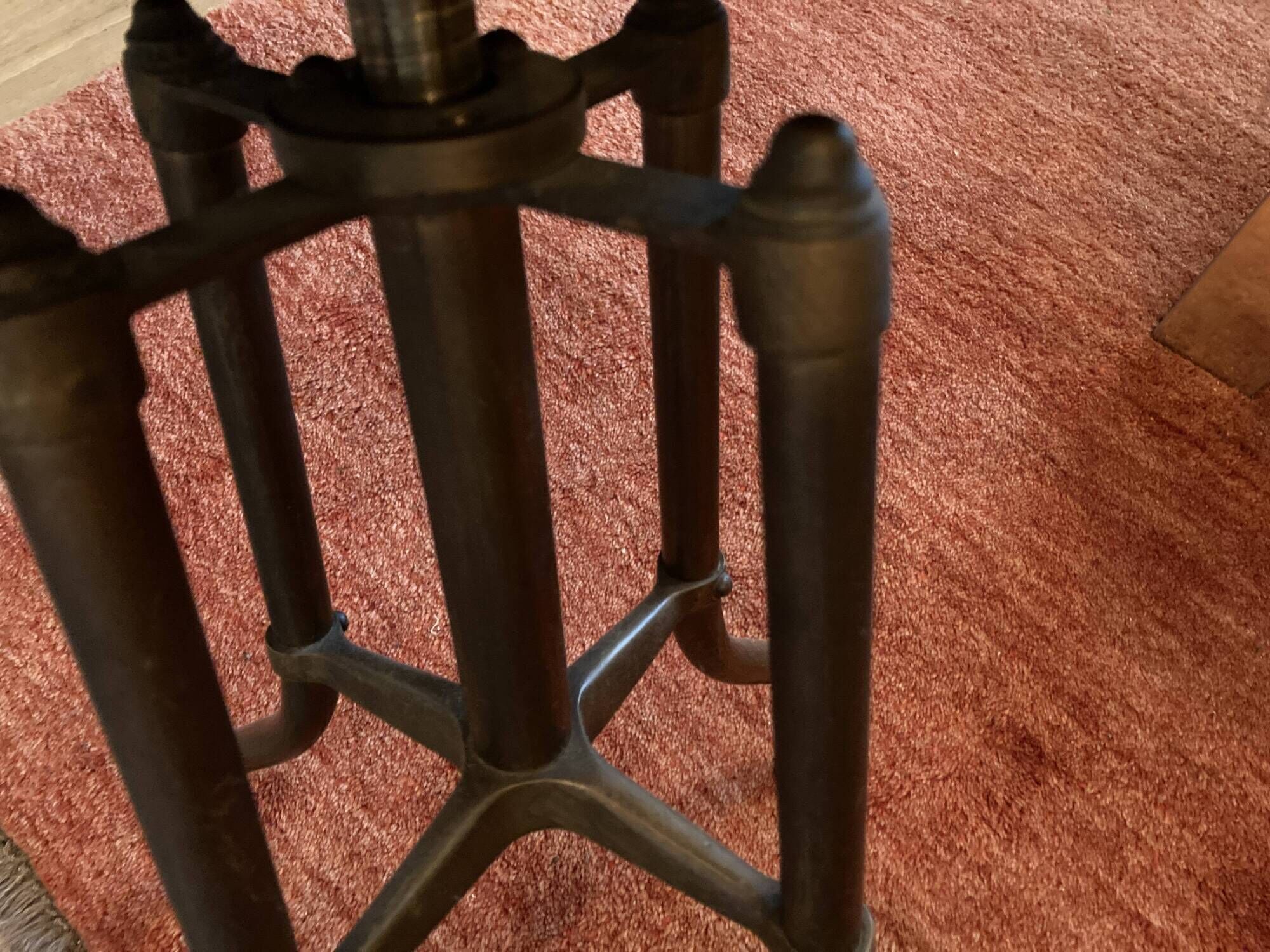 Victorian English brass piano cello music stool attributed to CH Hare