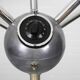 Chrome mid century modern adjustable five-arm lamp on wheel base