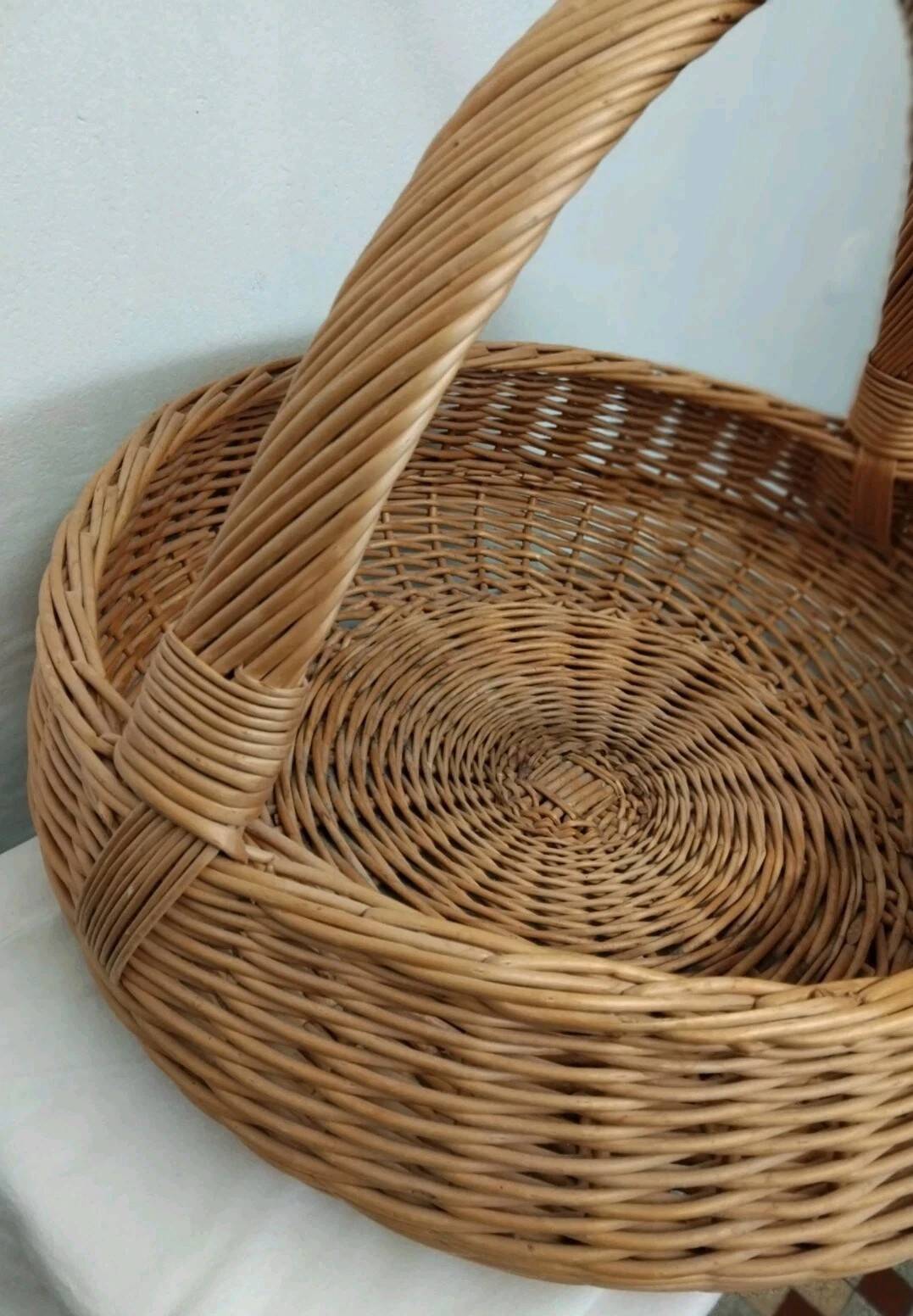 Large vintage wicker basket