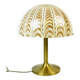 Lampe de bureau en lucite et laiton en forme de champignon du milieu du siècle par cosack