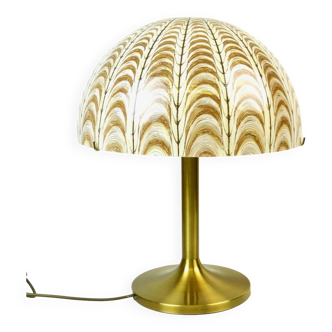 Very Beautiful Mid Century Large Mushroom Lucite & Brass Desk Lamp by Cosack