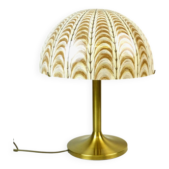 Lampe de bureau en lucite et laiton en forme de champignon du milieu du siècle par cosack