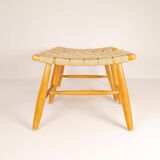 Pair of Swedish stools from the 1960s in lacquered birch, mid-century style.