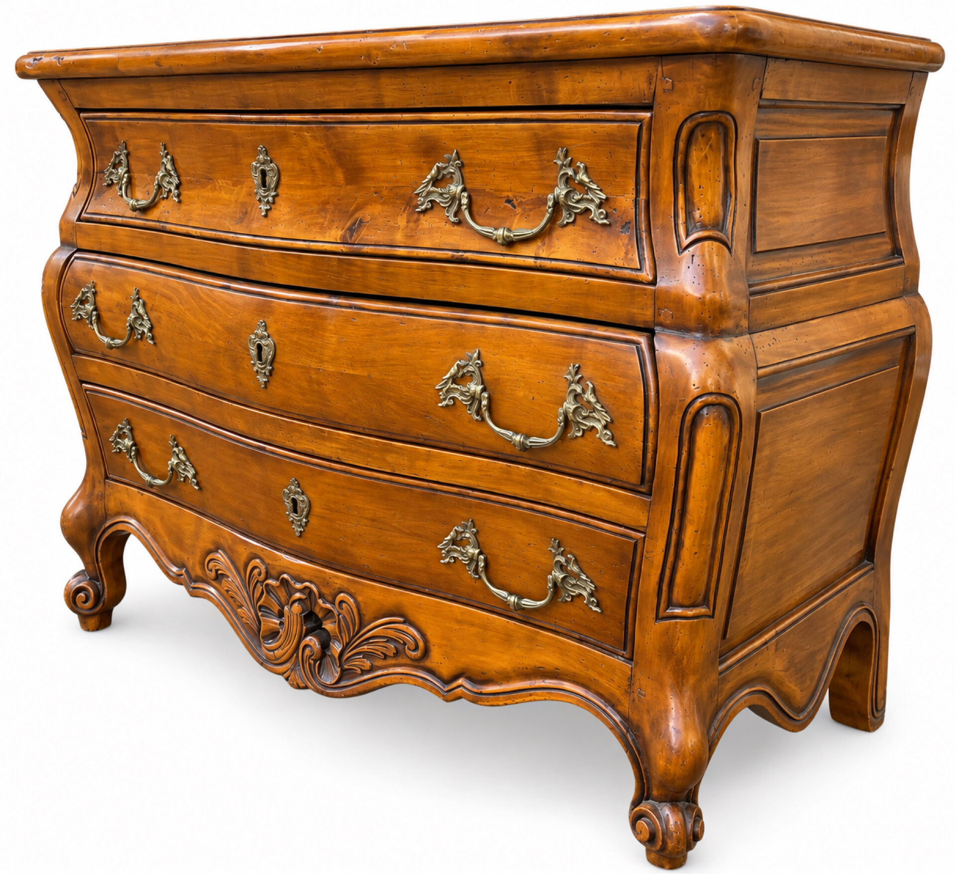 Commode tombeau galbée Louis XV