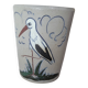 Gobelet vintage Fortuné Schmitter - Betschdorf - décor cigogne grise