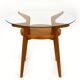 Mid-century round glass top coffee table from jitona, 1960s