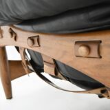 Armchair with footrest "Sheriff" by Sergio Rodrigues for ISA Bergam.