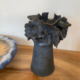 Vase céramique contemporaine bleu