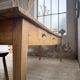 Pine and oak farmhouse table with multiple drawers, communal type, 240cm.