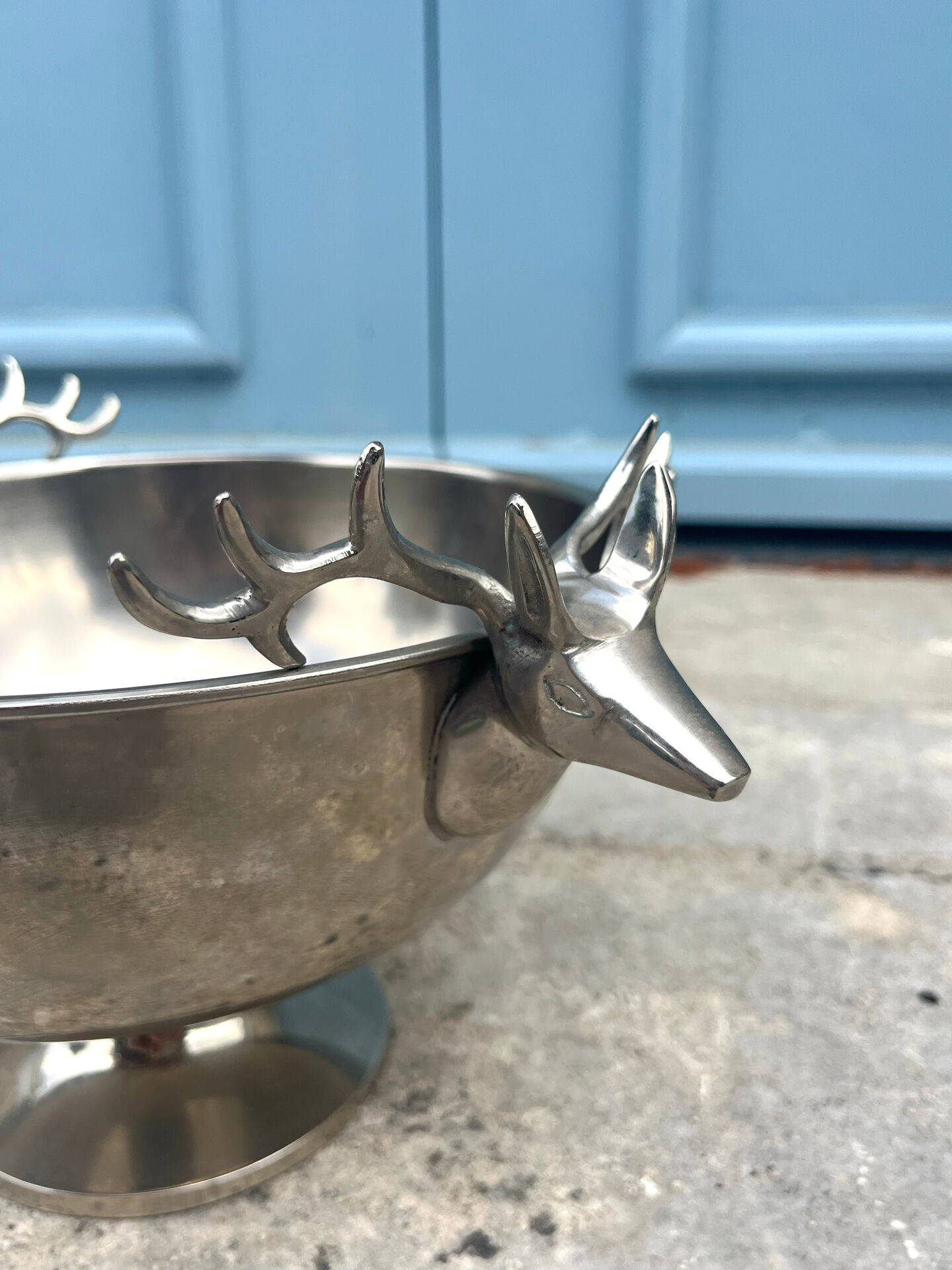 French stag handle champagne bucket wine cooler pedestal bowl