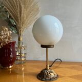 Vintage glass globe table lamp