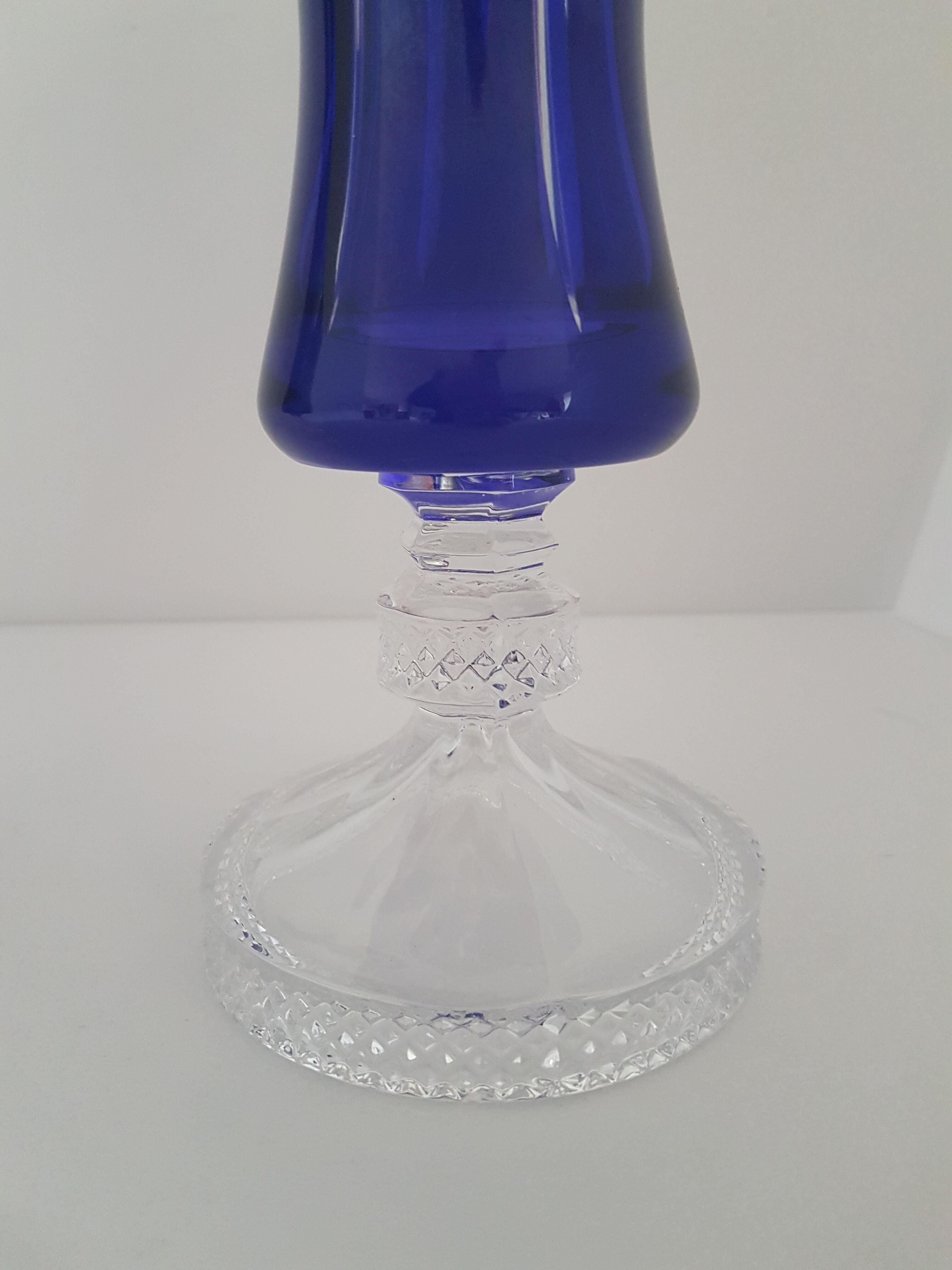 Pair of blue vases crystallism of Lorraine, Saint-Louis- tommy collection