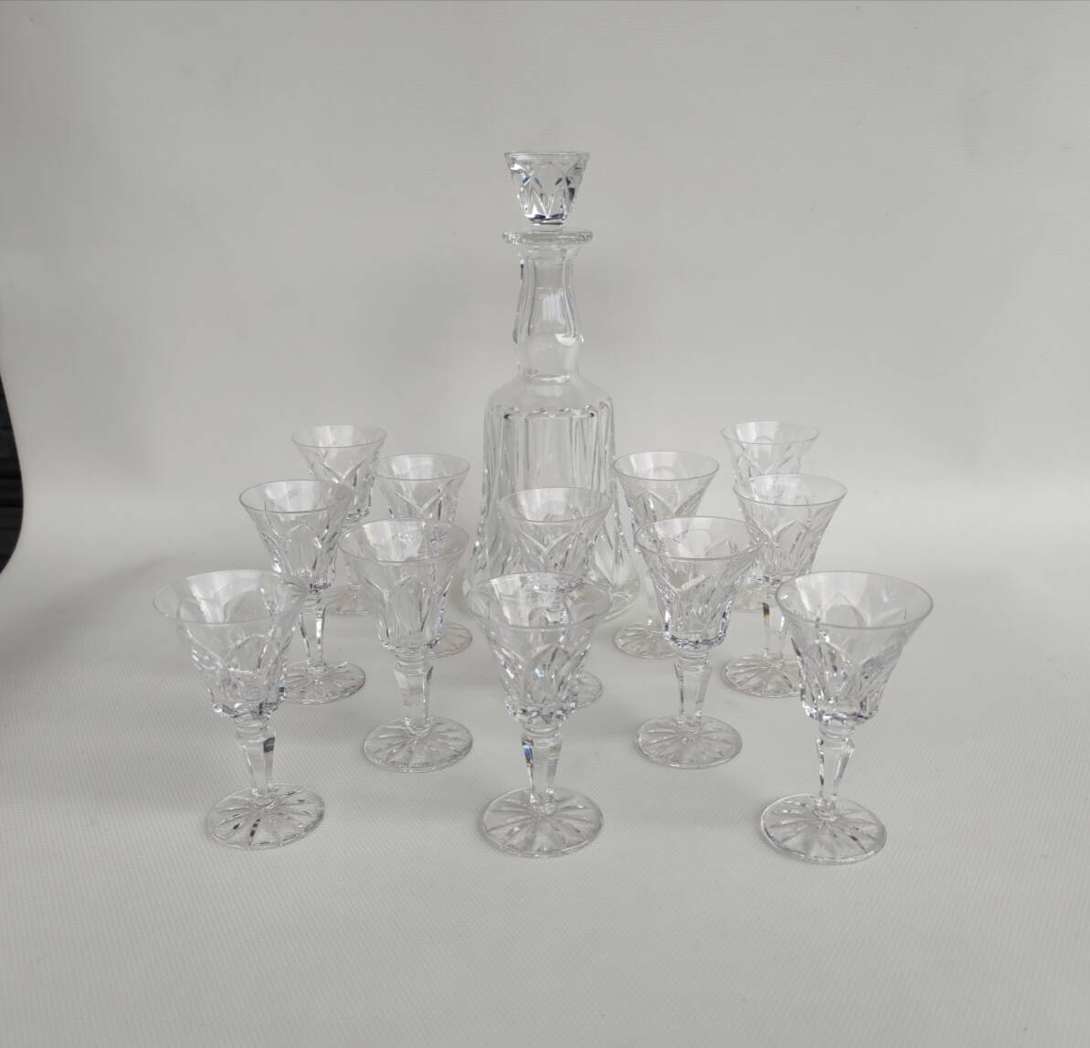 Saint Louis crystal liqueur service, Camargue model, 1970s.