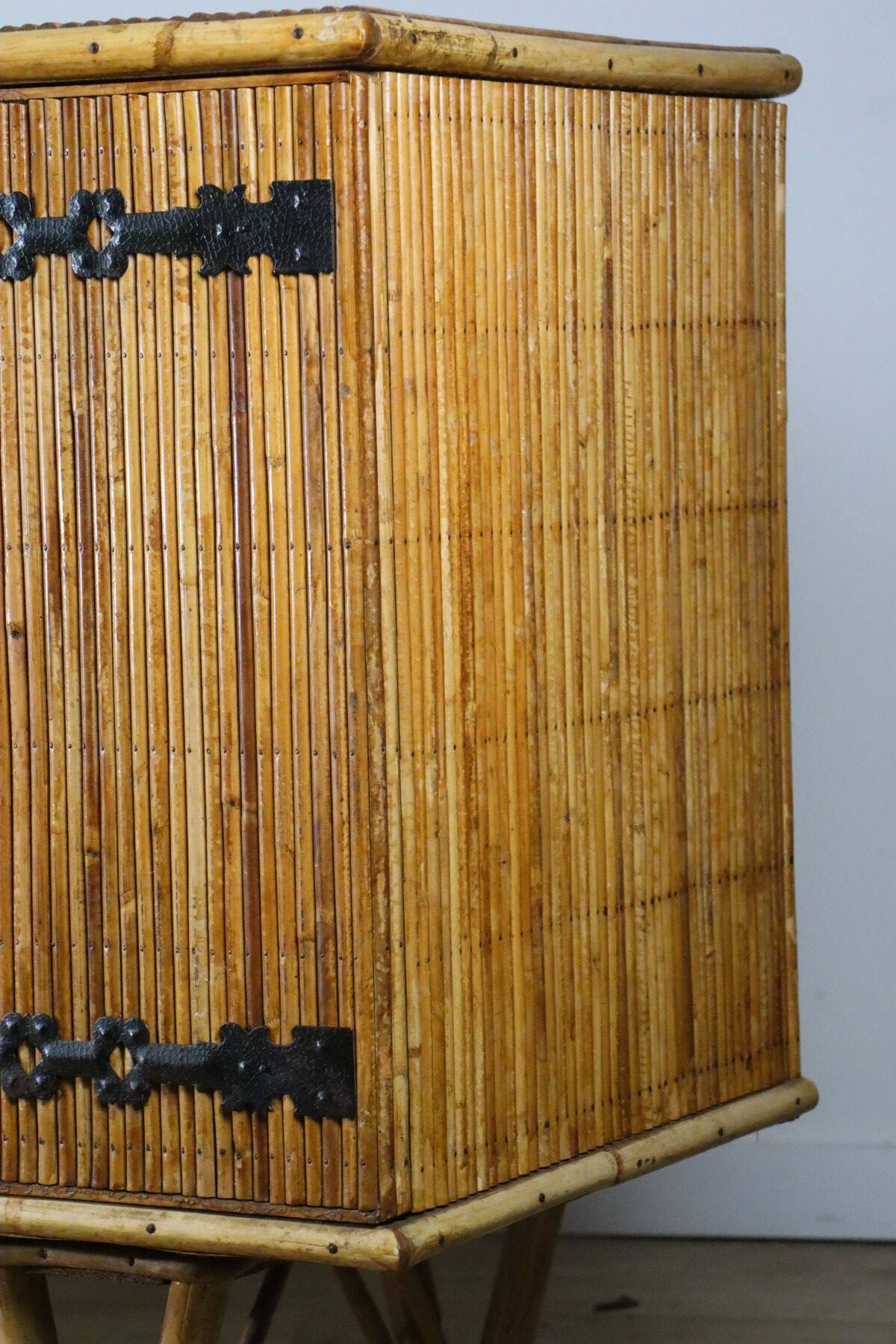 Vintage woven rattan sideboard - 1960
