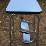 Flexible stool in vintage sky blue formica stepladder
