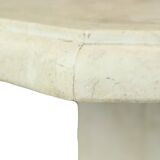 Vintage Octagonal Dining Table Travertine Natural Stone Italy 70s