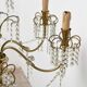 Candlestick Waterfall mid century brass and Crystal 1950 s