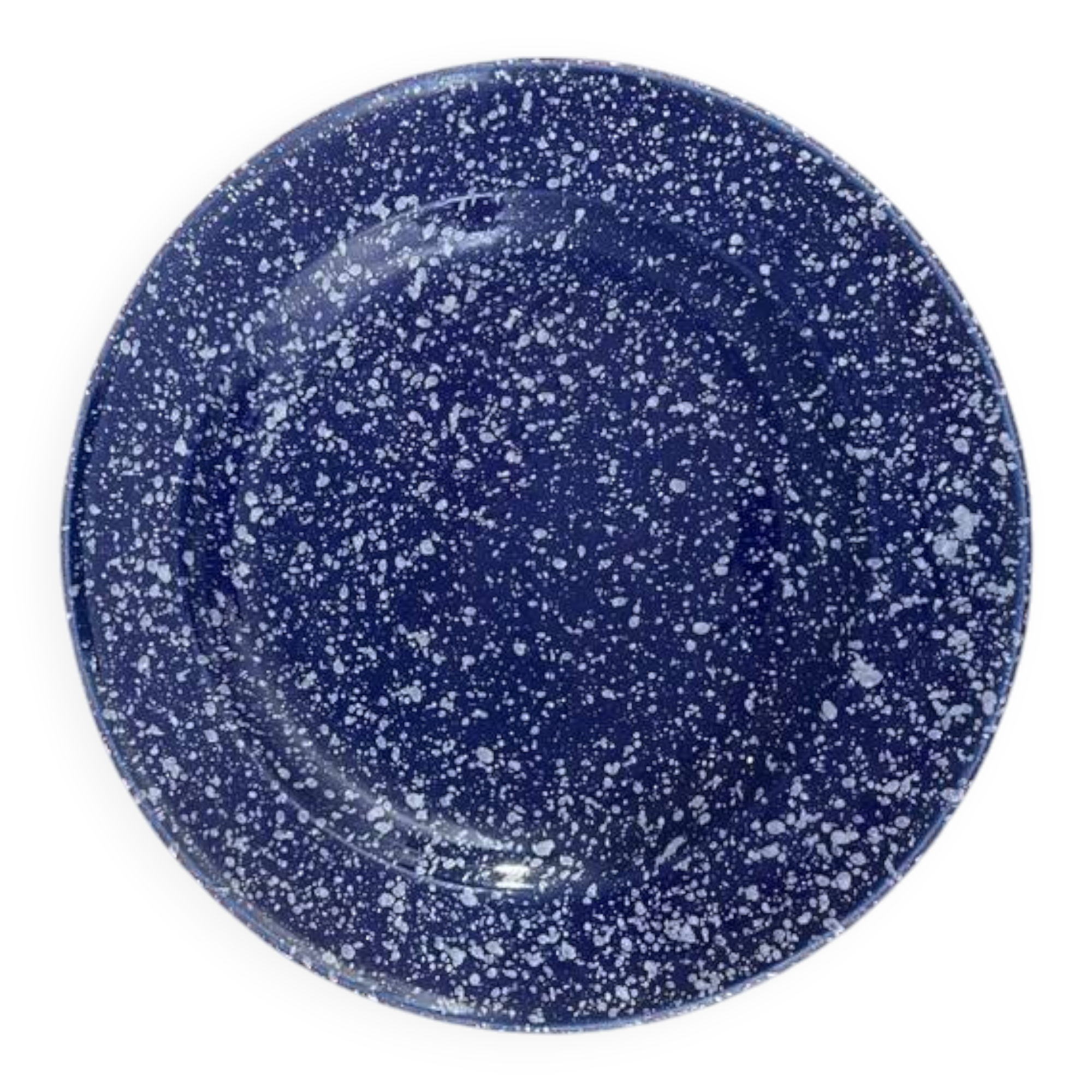 Set of 2 blue plates with white dots