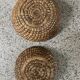 Duo of vintage bread baskets 46 cm and 48 cm in rye straw, baker's bread basket