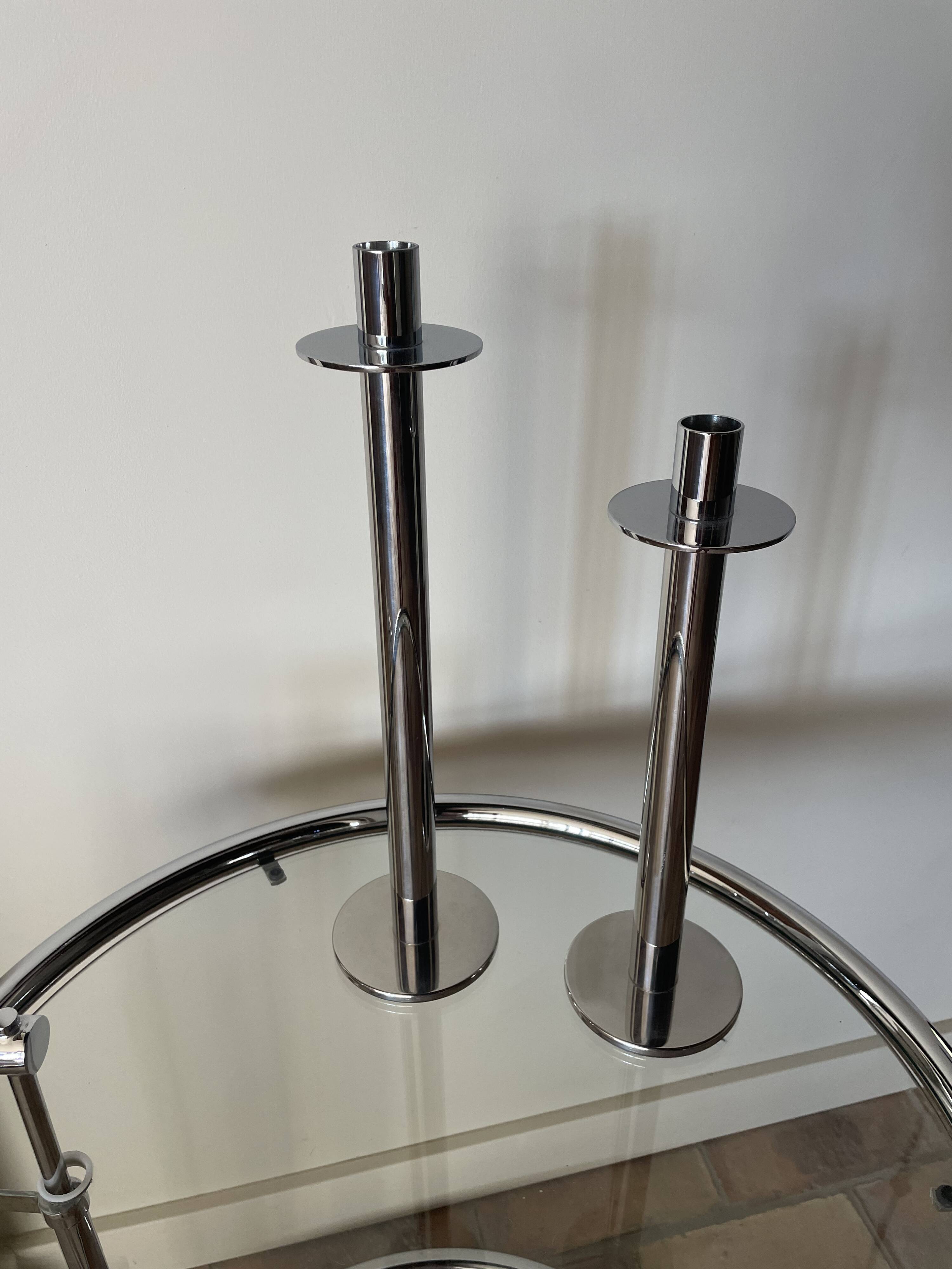 Chrome candle holders X2 Vintage
