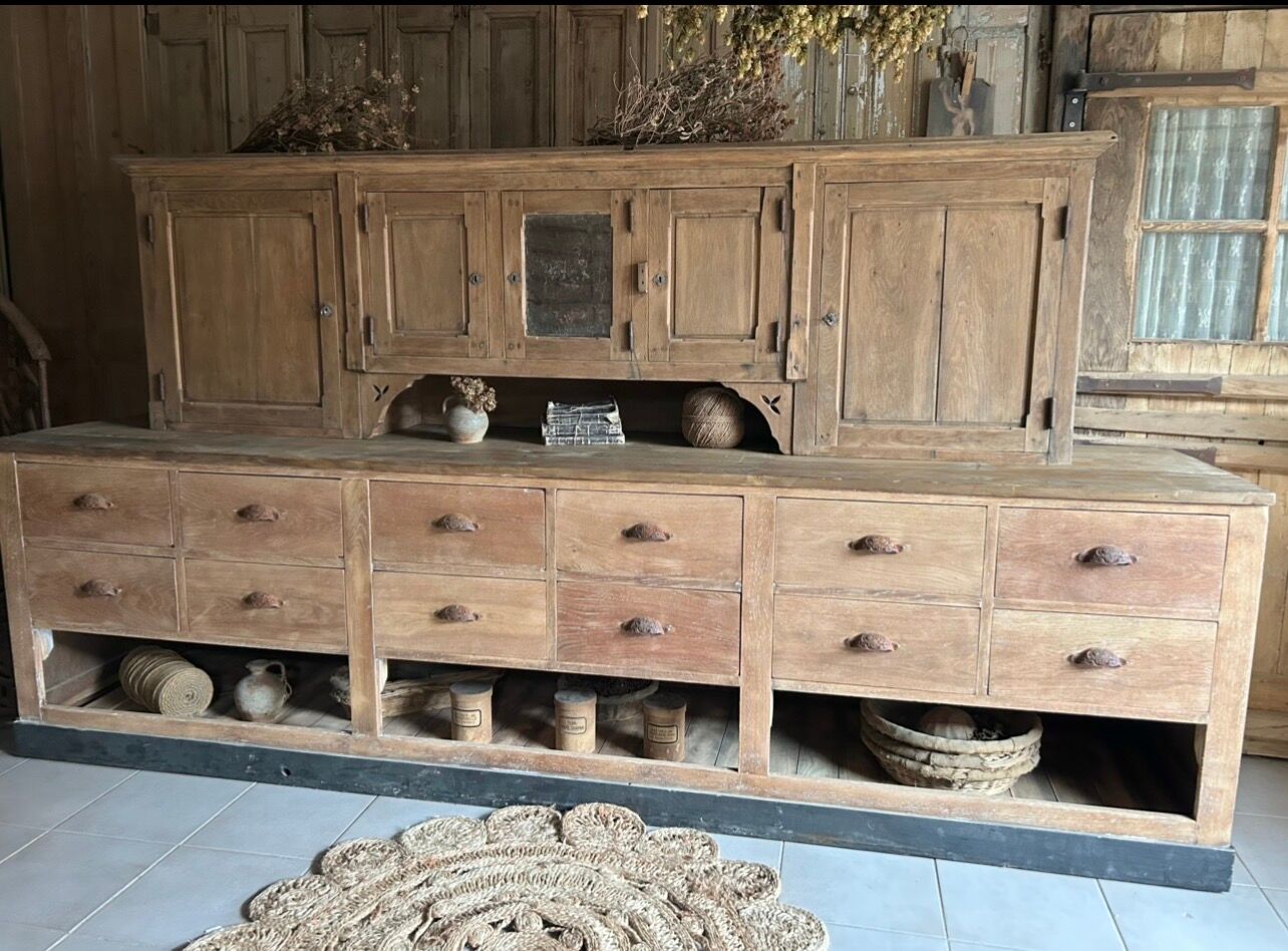 Antique oak dresser top