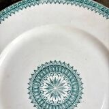Creil & Montereau round dish in green ironstone, "English" service