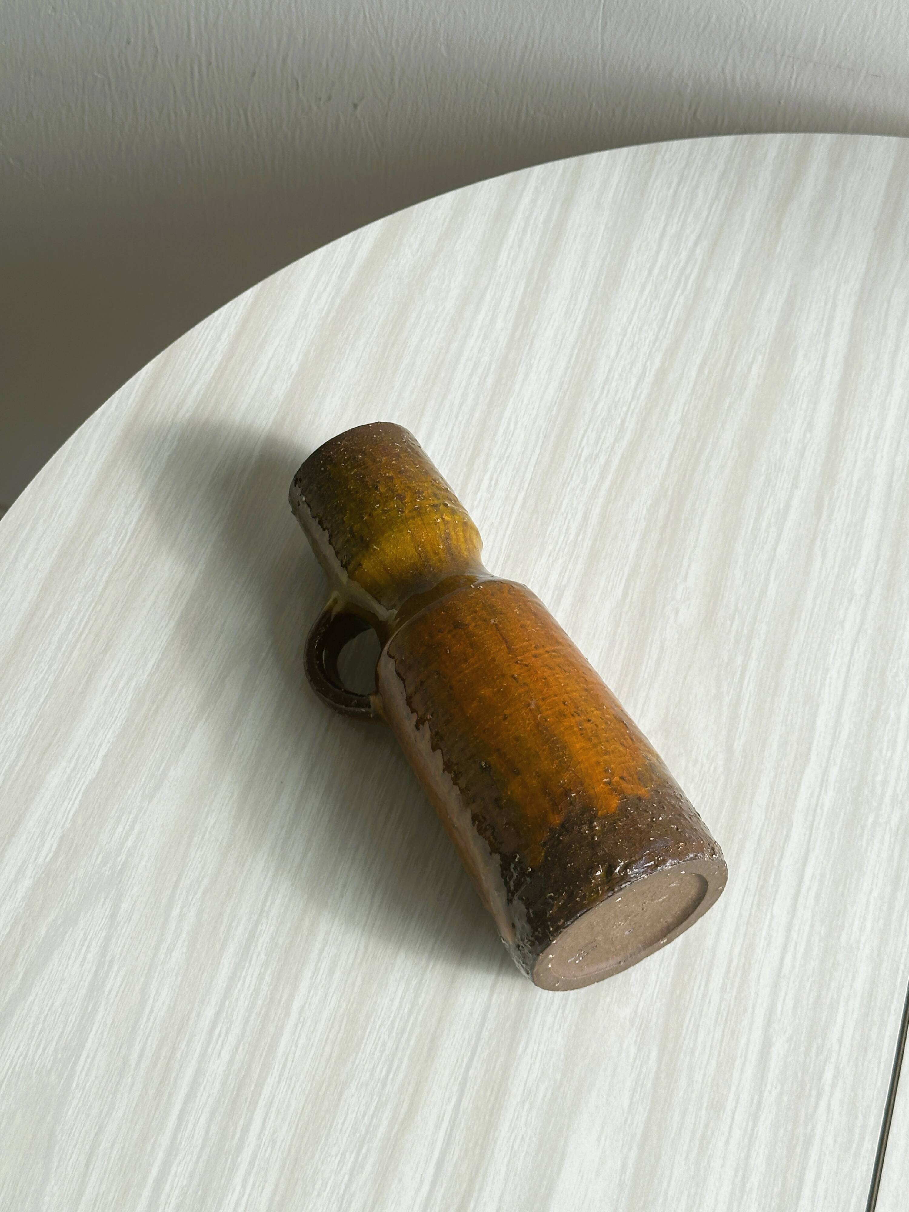 Rustic ceramic vase, vintage handmade pottery