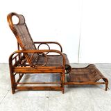 Mid century rattan and bamboo garden chair, 1950s
