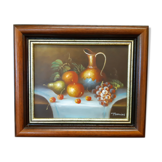 Vainet nature morte huile sur toile