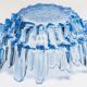 Vintage decorative plate in light blue glass, Italy, 1960s.