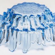 Vintage decorative plate in light blue glass, Italy, 1960s.