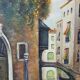 Venetian tableau oil on panel vintage/old canal and façades