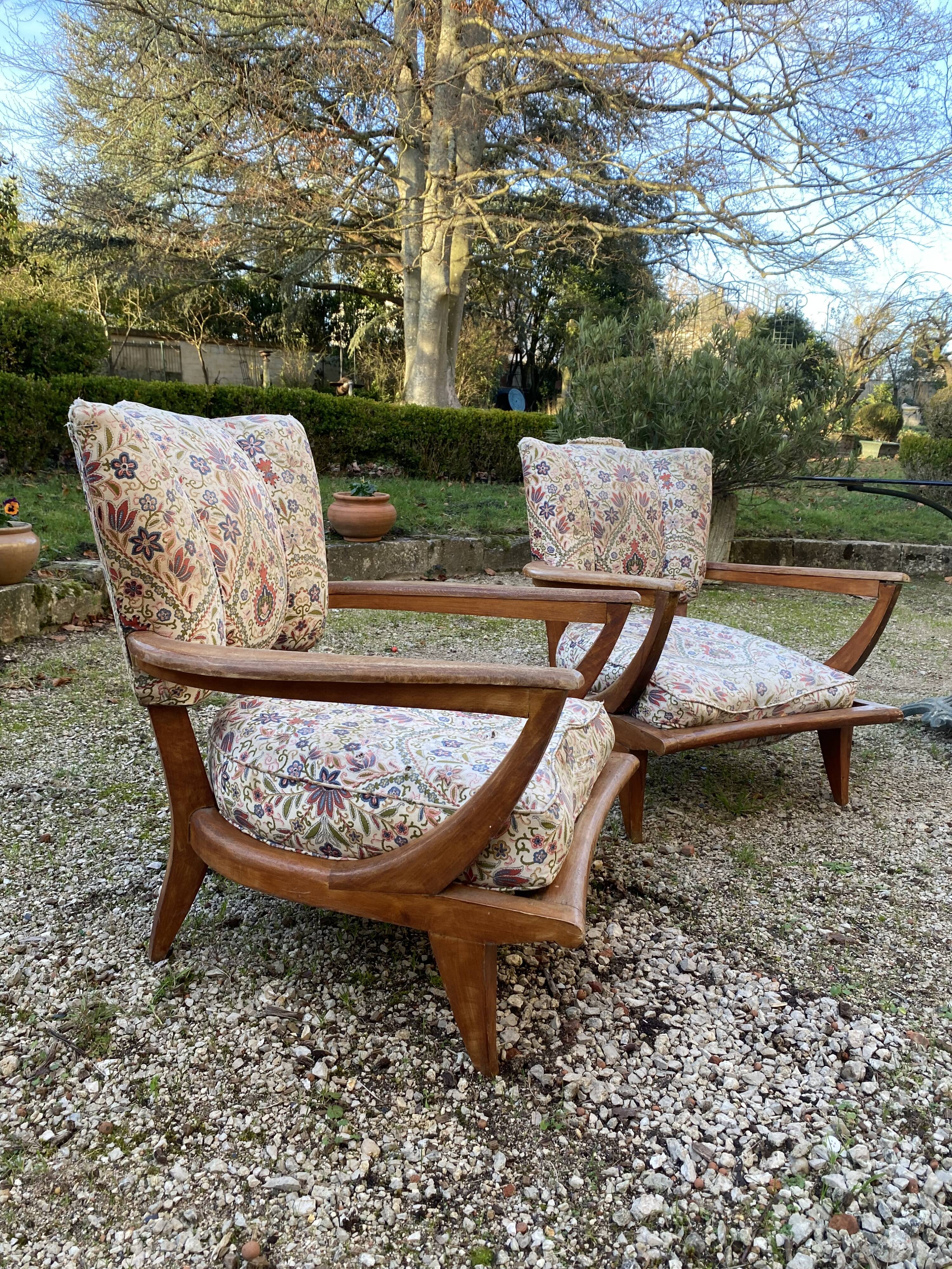 Paire de fauteuils designer Etienne Henri Martin SK250