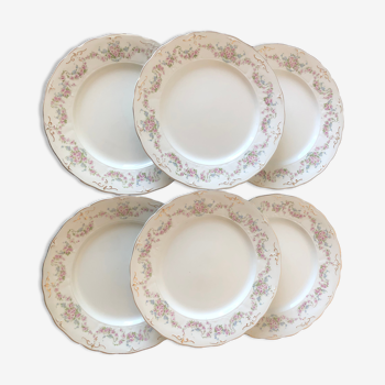 Set of 6 romantic flat plates