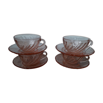 lot 4 cups and under cups Rosaline Arcoroc