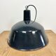 Industrial dark blue enamel pendant lamp from emax, 1960s