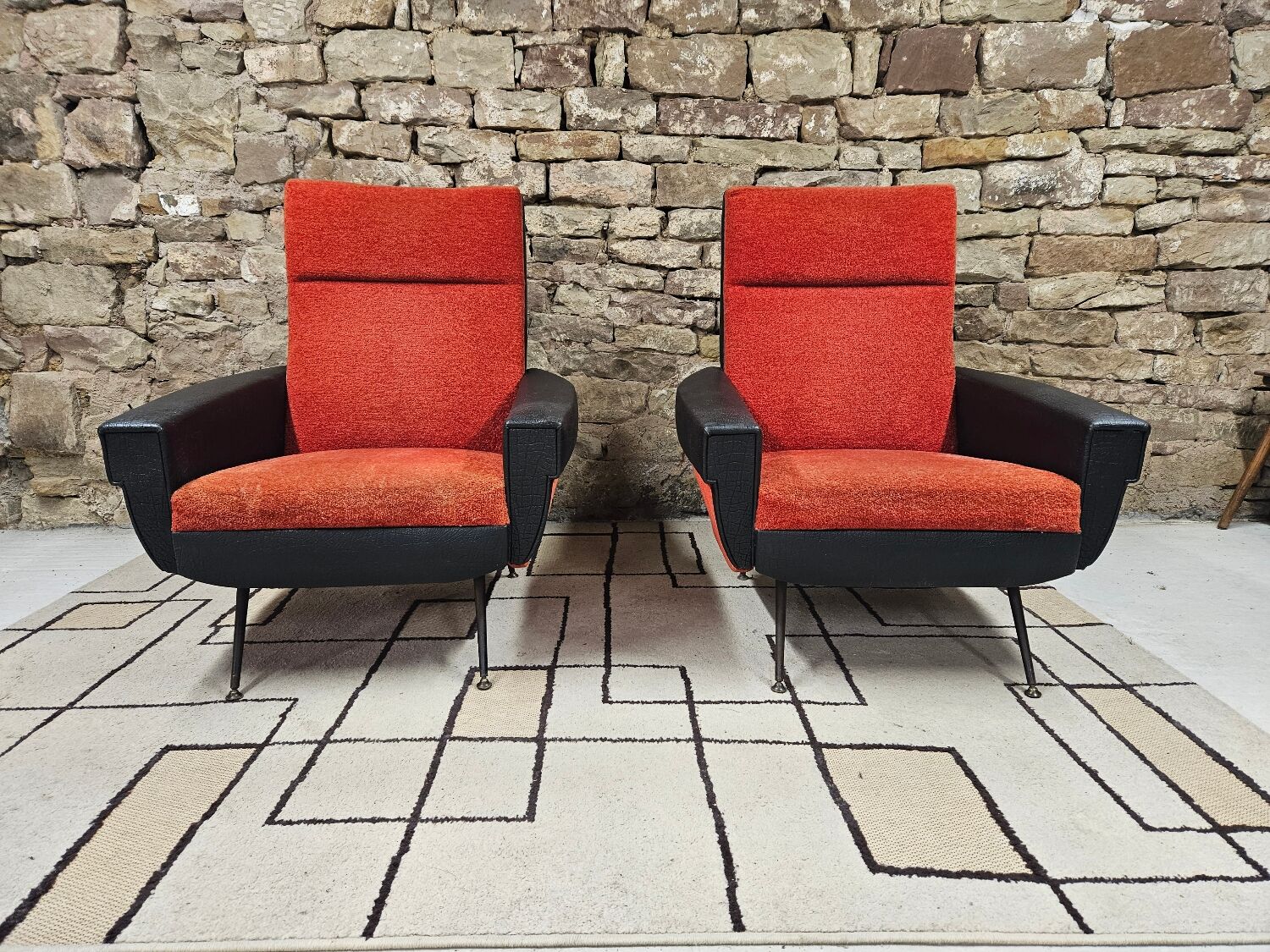 Pair of vintage 70s armchairs