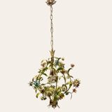 Italian tole flower chandelier, 1960s