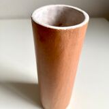 Vase terracotta roll enamelled interior