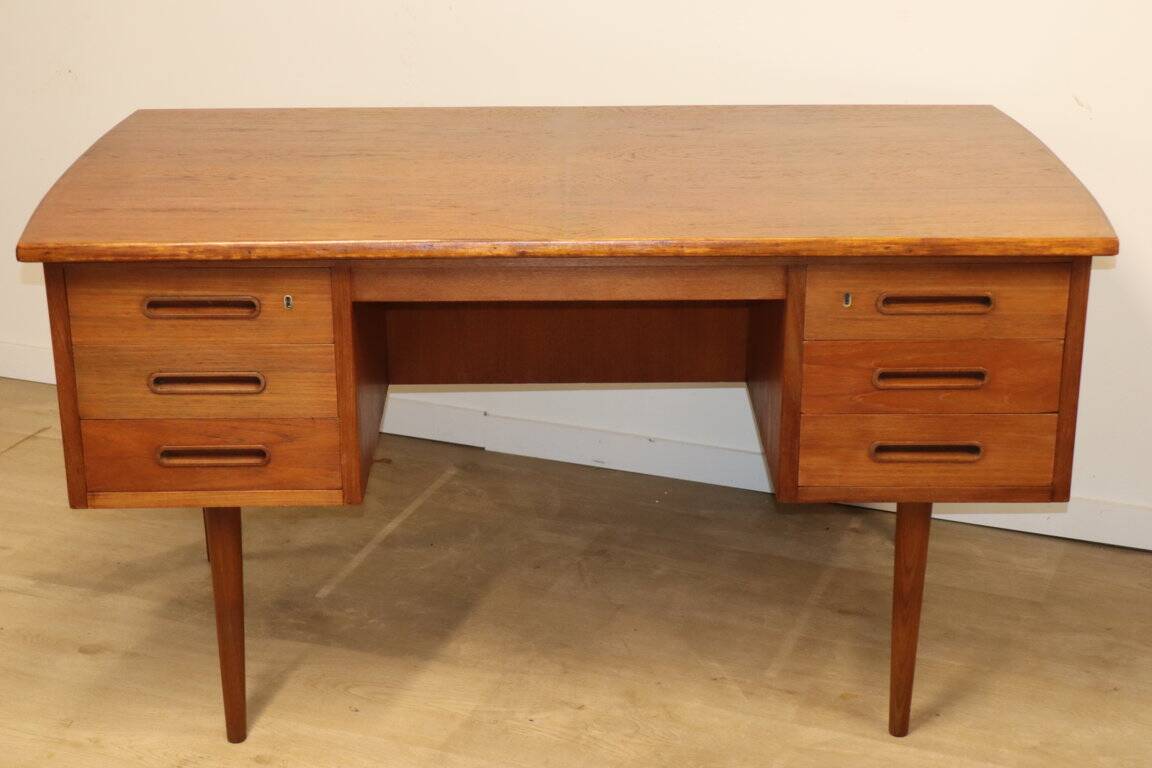 Scandinavian double-sided teak desk, 1960