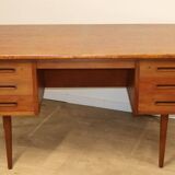 Bureau scandinave double face en teck, 1960