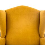 Yellow Wingback armchair, Scandinavia, 1940s